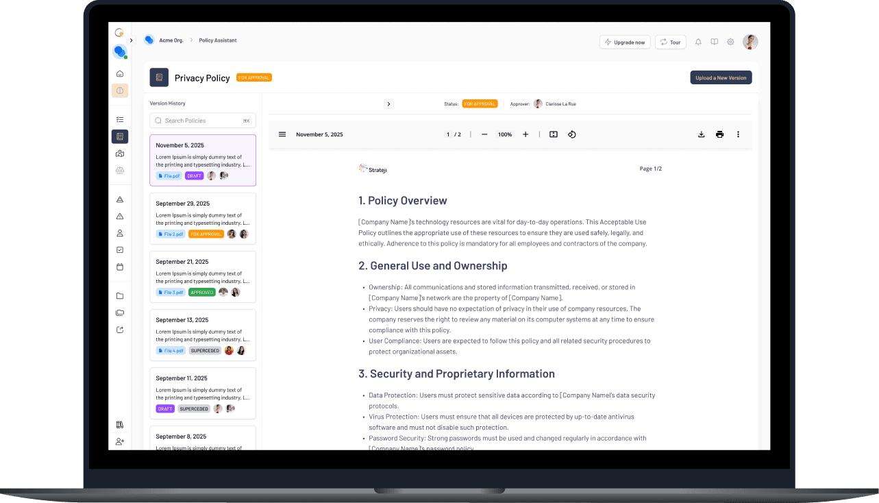 Privacy policy held against the current compliance cycle.